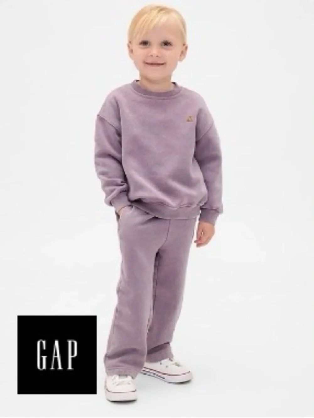 GAP Lavender Two-Piece Sweatshirt & Joggers Set with Bee Patch